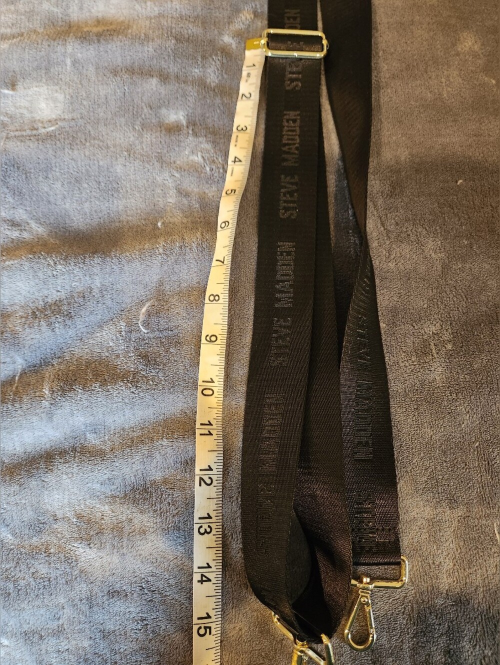Steve Madden Black Strap with Gold-Tone Hardware